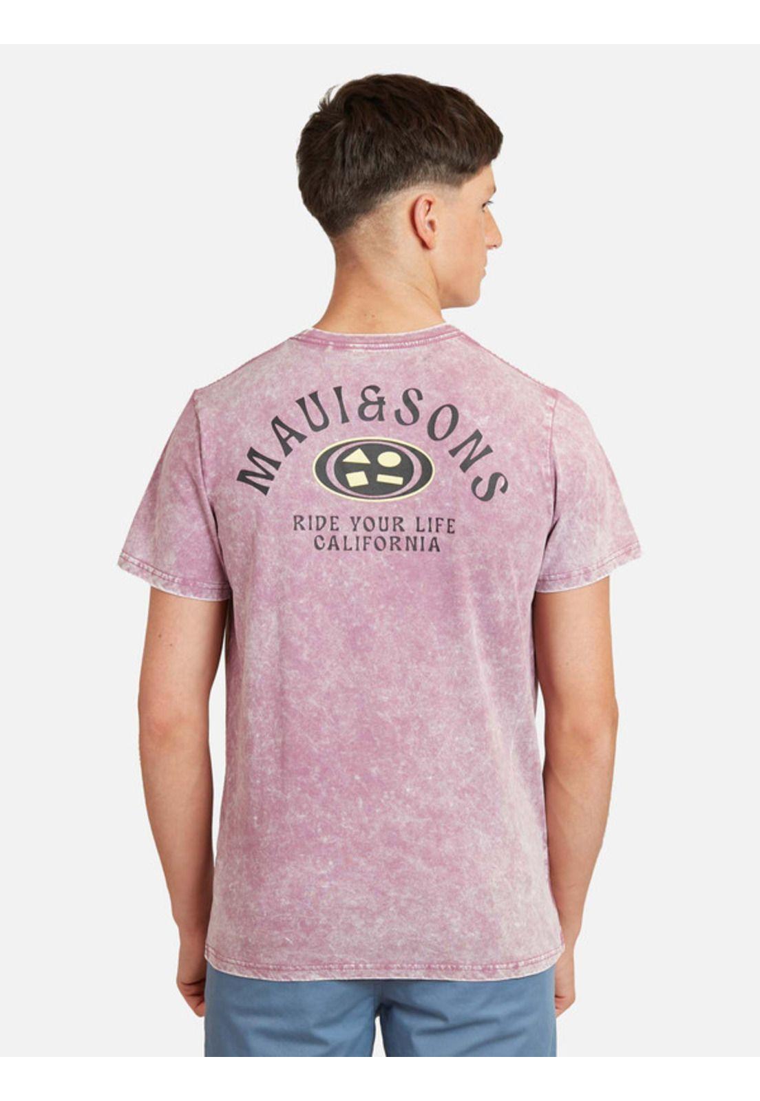 Polera Oval Acid Sst Juvenil Hombre Burdeo Maui And Sons-1