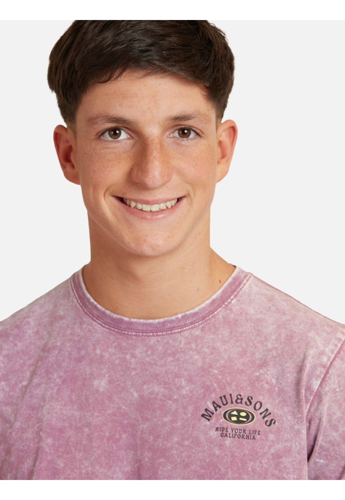 Polera Oval Acid Sst Juvenil Hombre Burdeo Maui And Sons-2