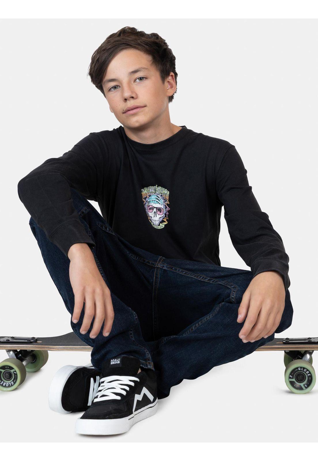 Polera ML RayVibe Negro Infantil Maui And Sons-3