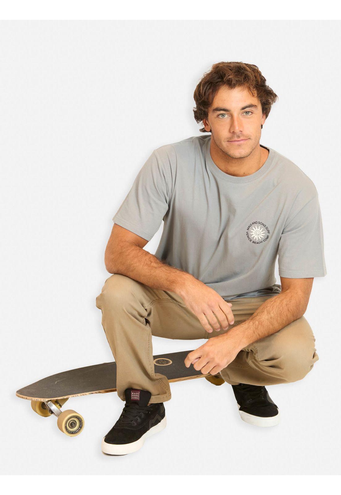 Polera MC Boby Gris Hombre Maui And Sons-3