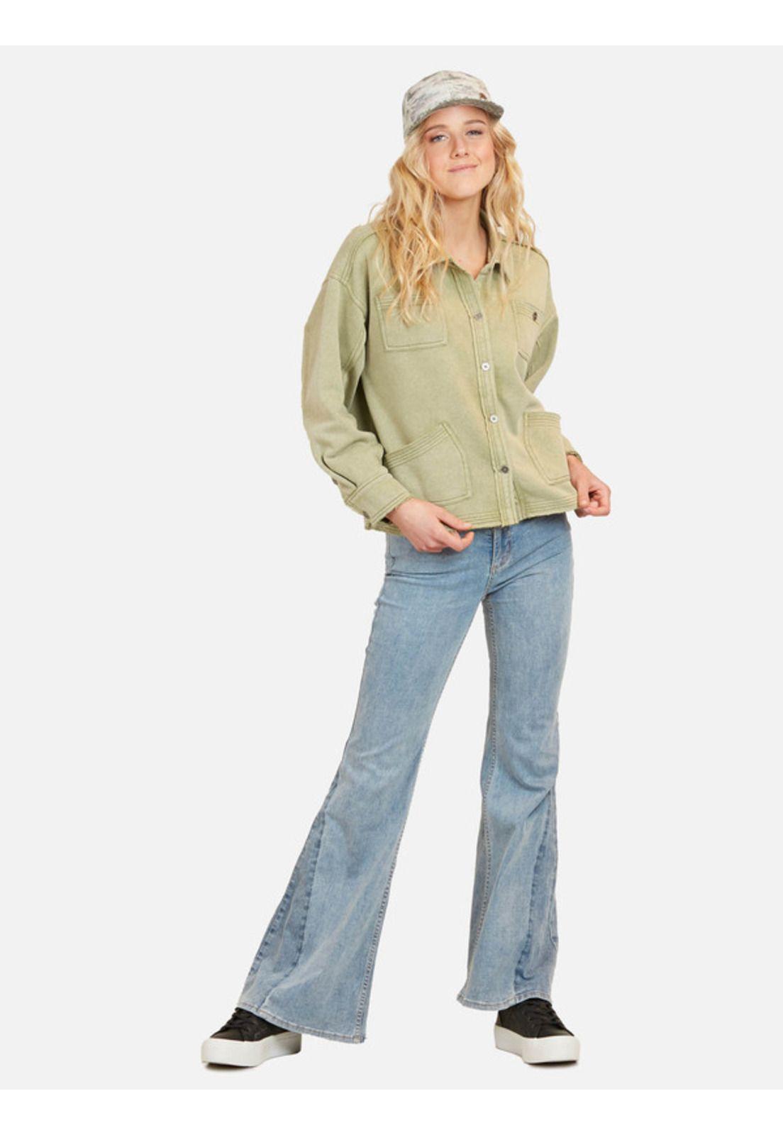 Poleron Chill Buttoned Mujer Verde Maui And Sons-3