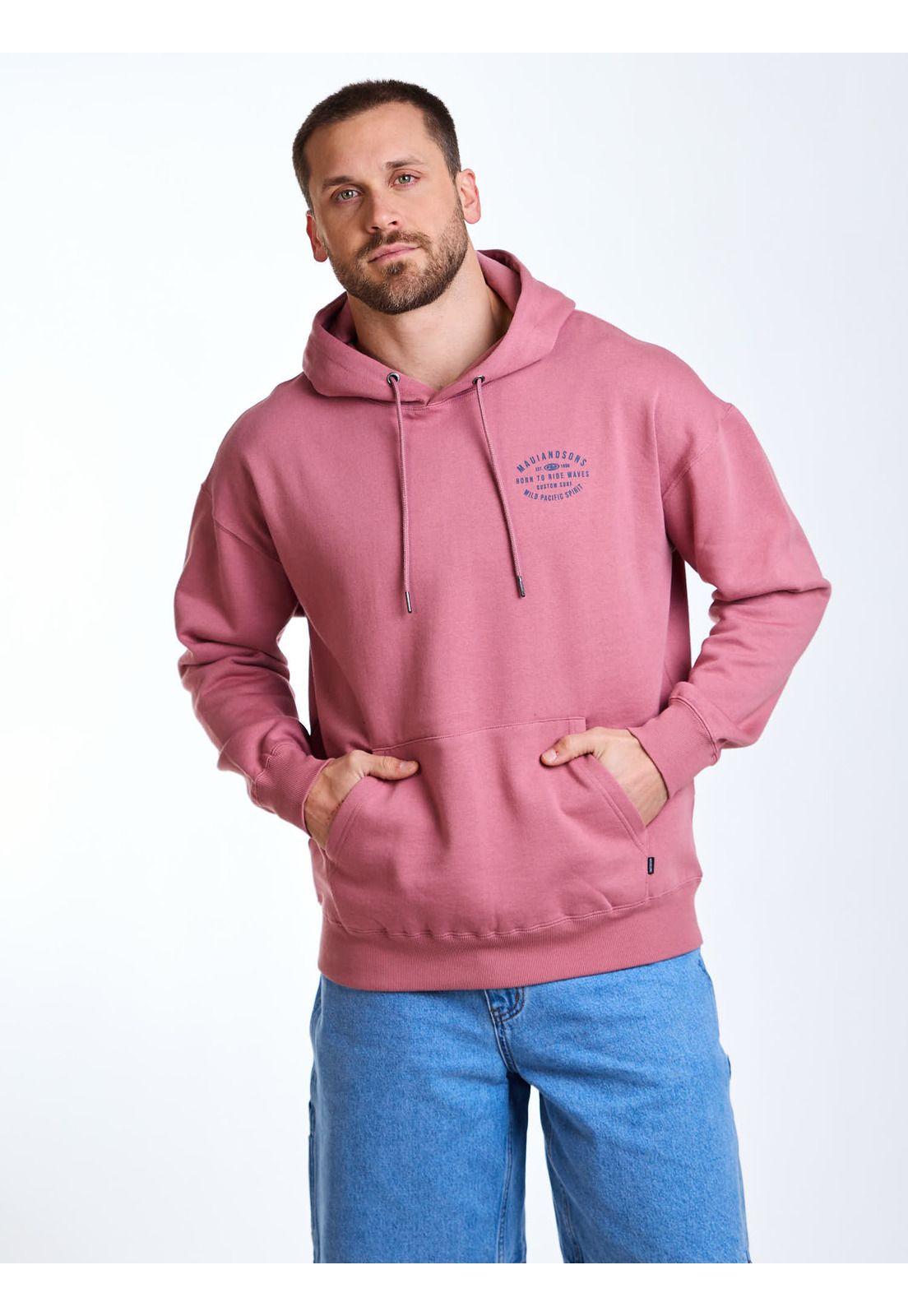 Poleron Canguro Coastal Rosado Hombre Maui and Sons-5