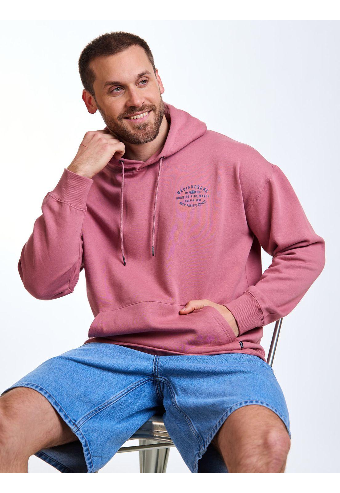 Poleron Canguro Coastal Rosado Hombre Maui and Sons-6