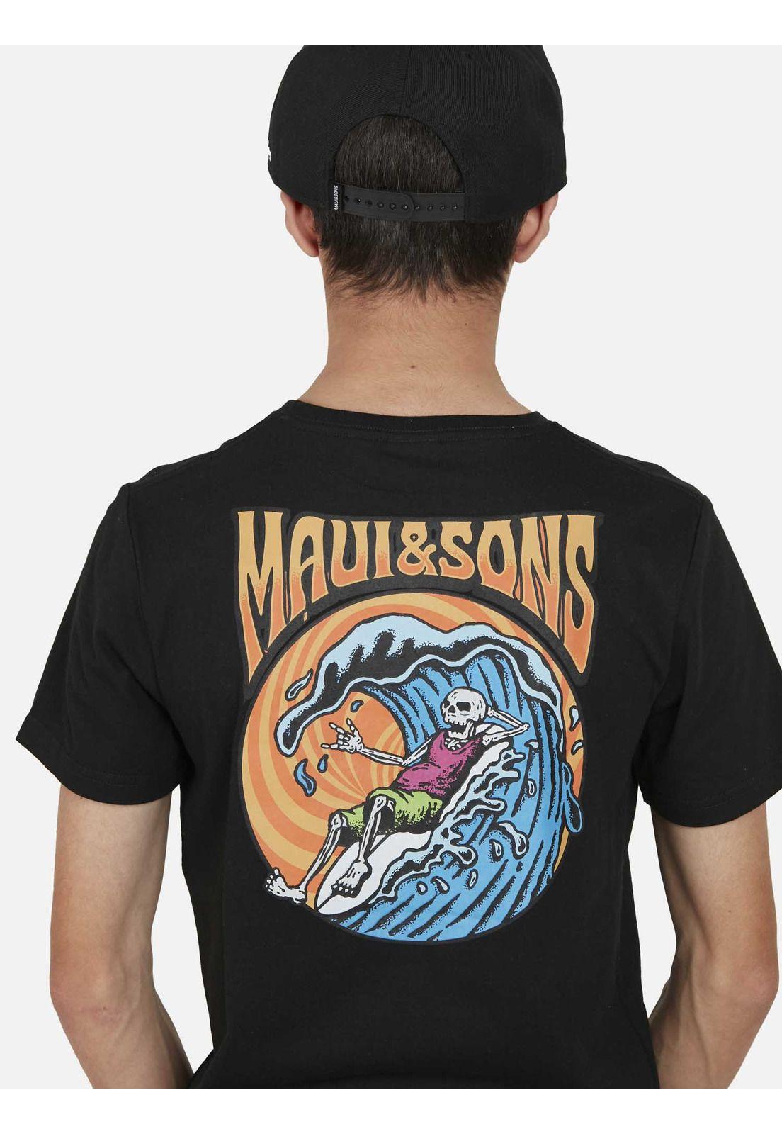 Polera OLD SHARK Juvenil Negro Maui and Sons-2