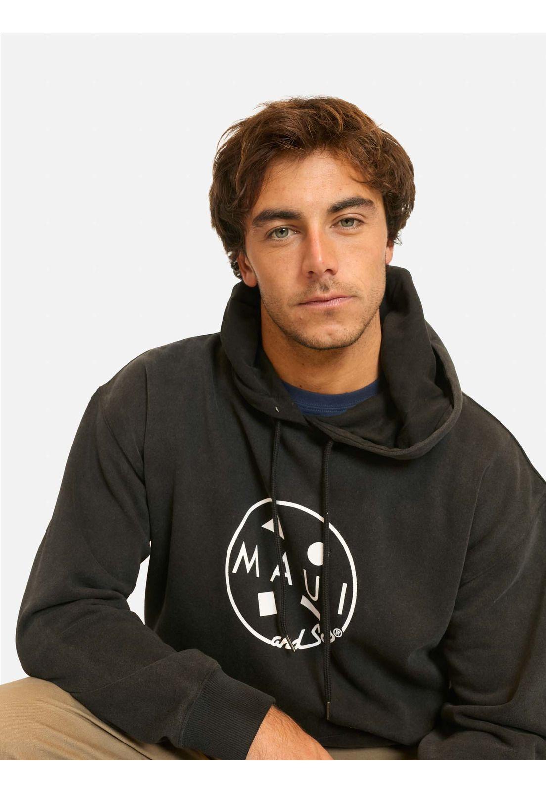 Poleron Canguro Zenkora Negro Hombre Maui And Sons-2