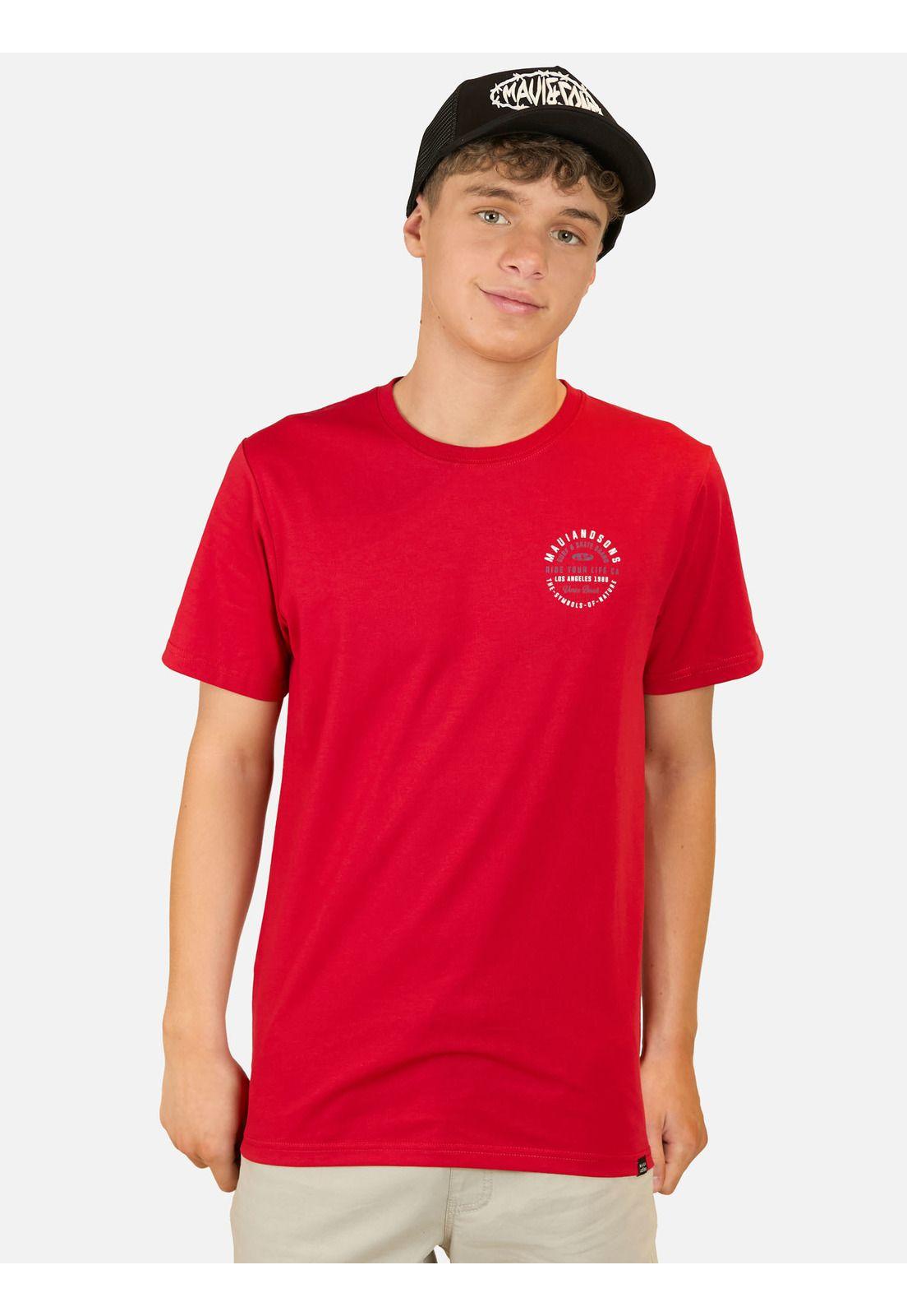 Pack Polera Jockey Infinite Rojo Infantil Maui And Sons-0