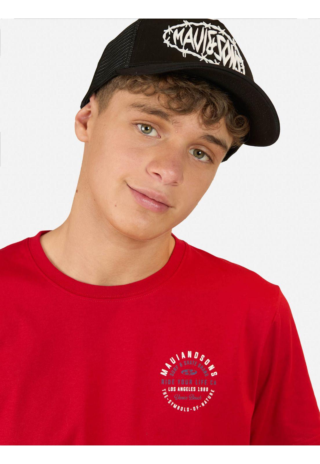 Pack Polera Jockey Infinite Rojo Infantil Maui And Sons-3