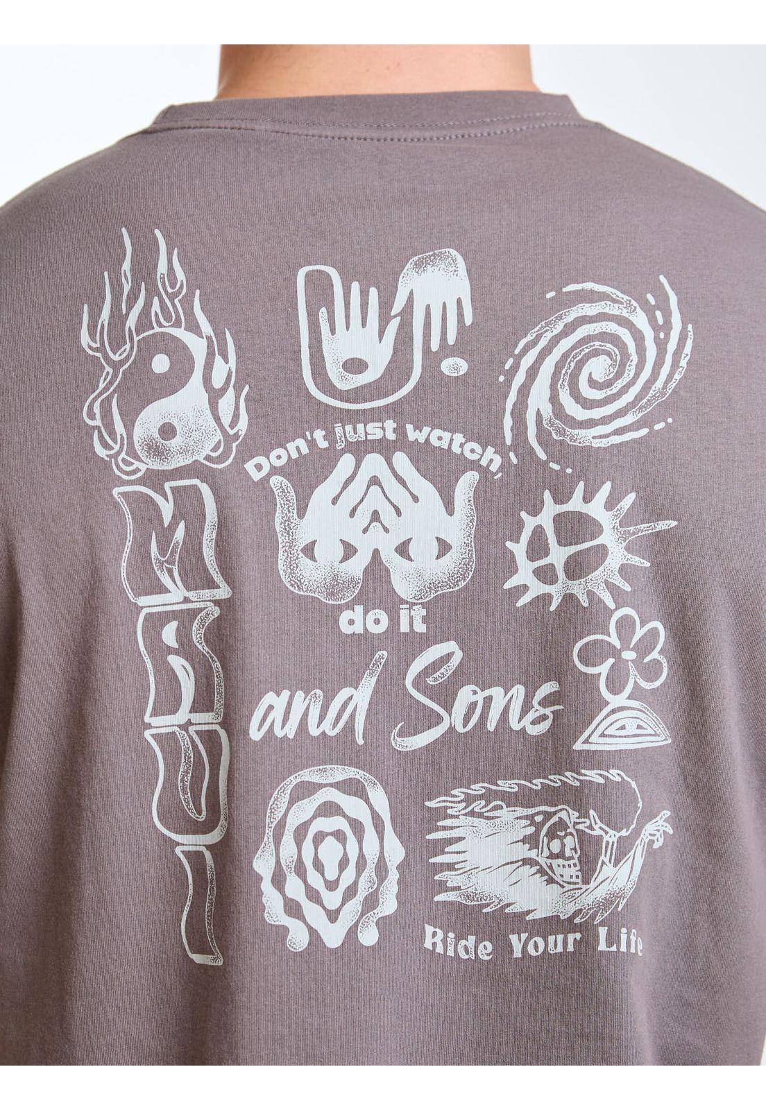 Polera MC Grid Café Hombre Maui and Sons-3