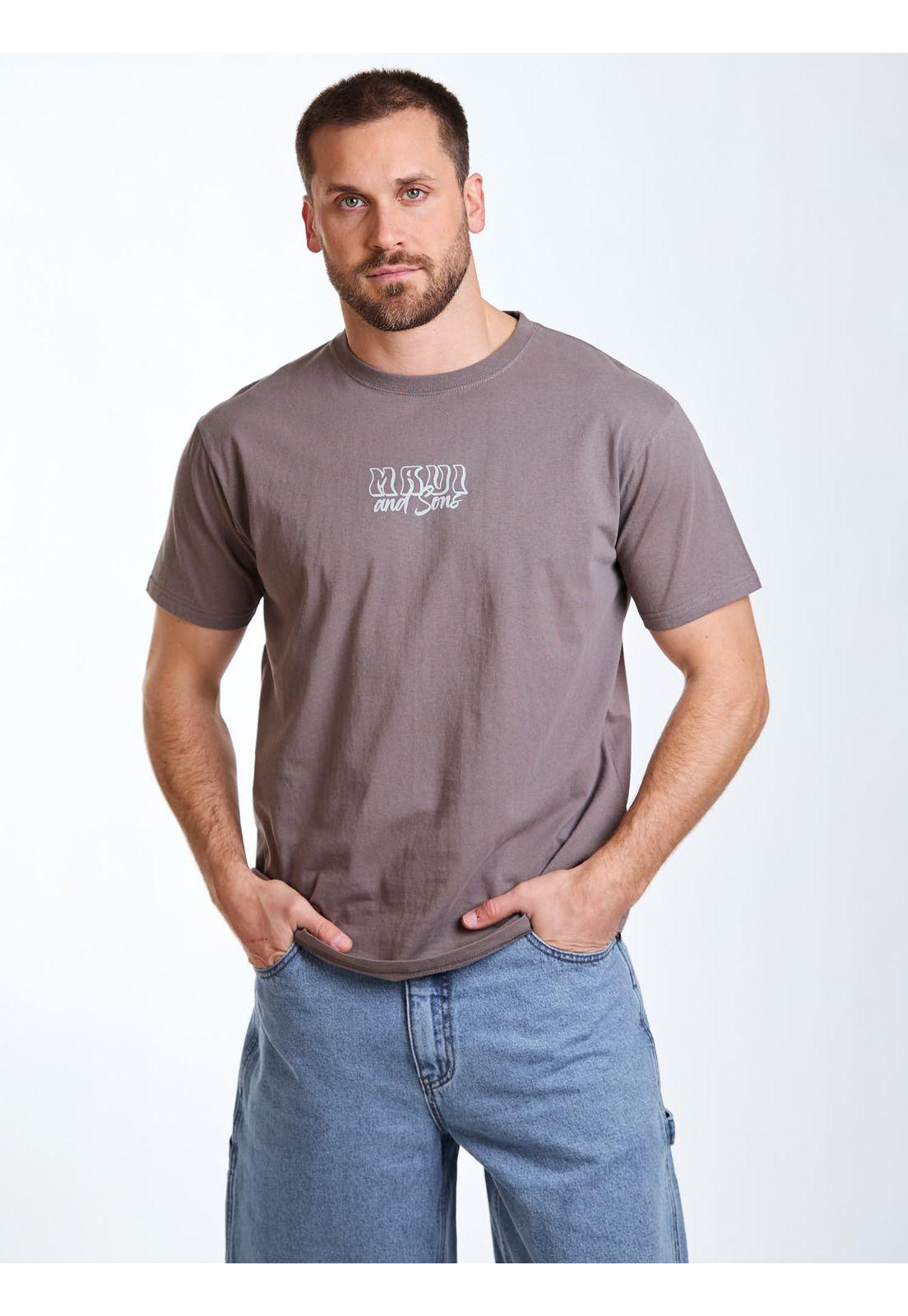 Polera MC Grid Café Hombre Maui and Sons-5
