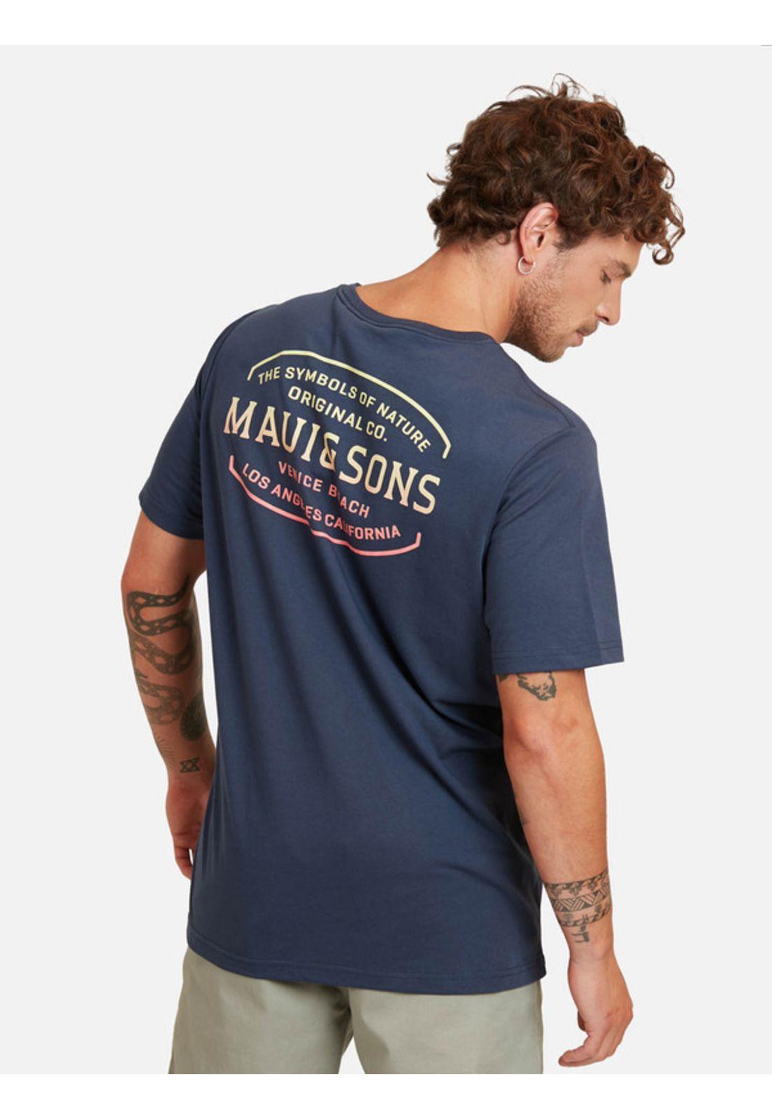 Polera Symbols Of Nature Ss Tee Hombre Azul Maui And Sons-1