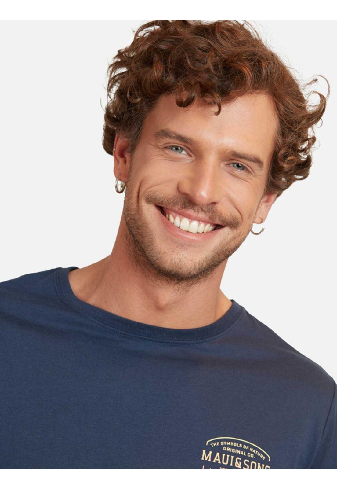 Polera Symbols Of Nature Ss Tee Hombre Azul Maui And Sons-2