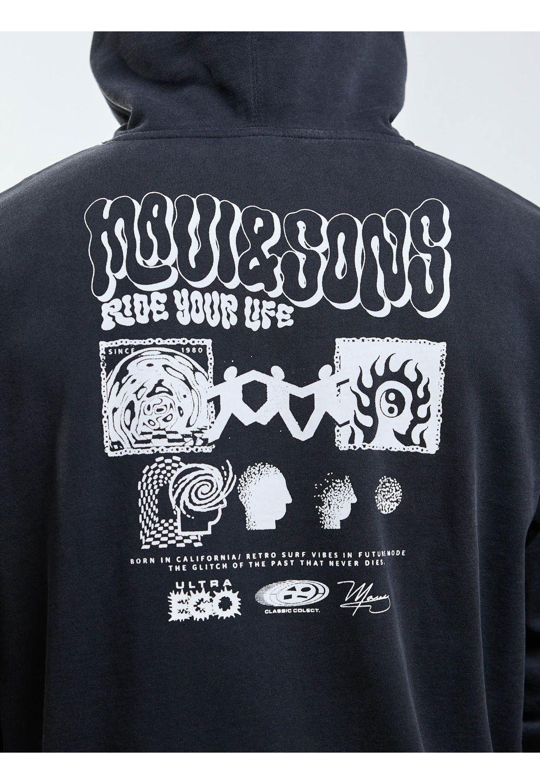 Poleron Canguro Ultra Ego Negro Hombre Maui And Sons-4