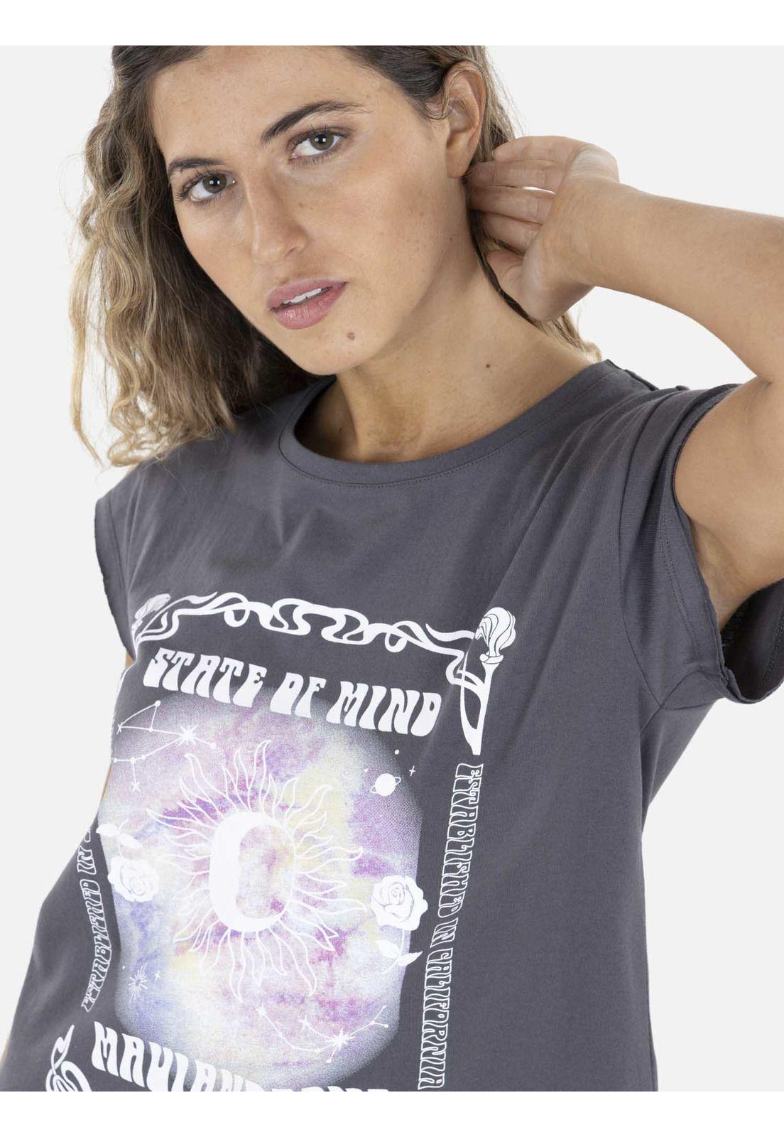 Polera STATE OF MIND Mujer Gris Oscuro Maui and Sons-2
