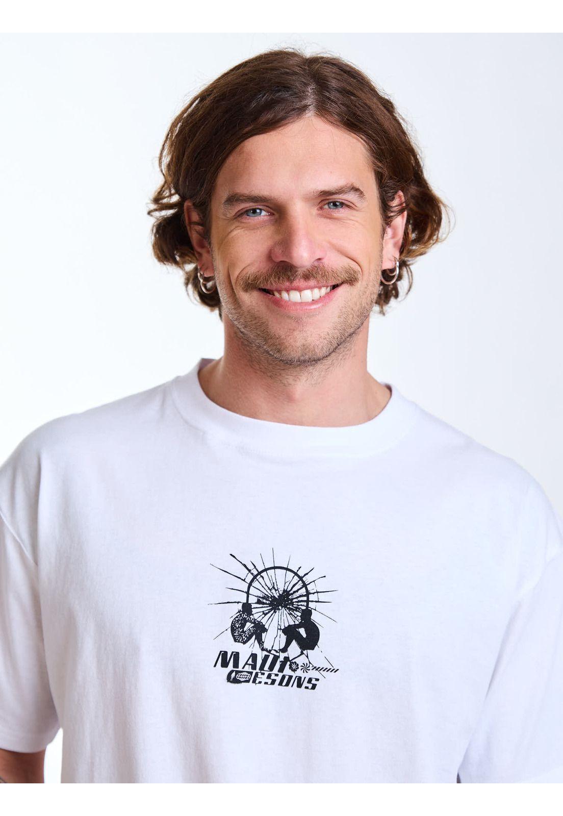 Polera MC Oversize Wild Blanco Hombre Maui and Sons-4