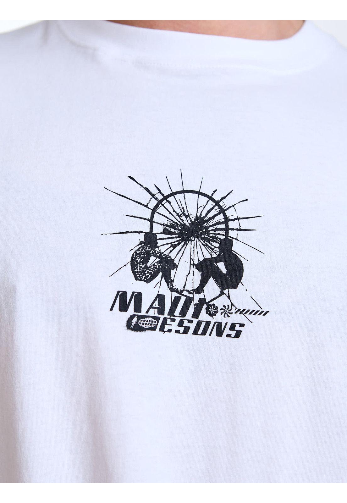 Polera MC Oversize Wild Blanco Hombre Maui and Sons-5