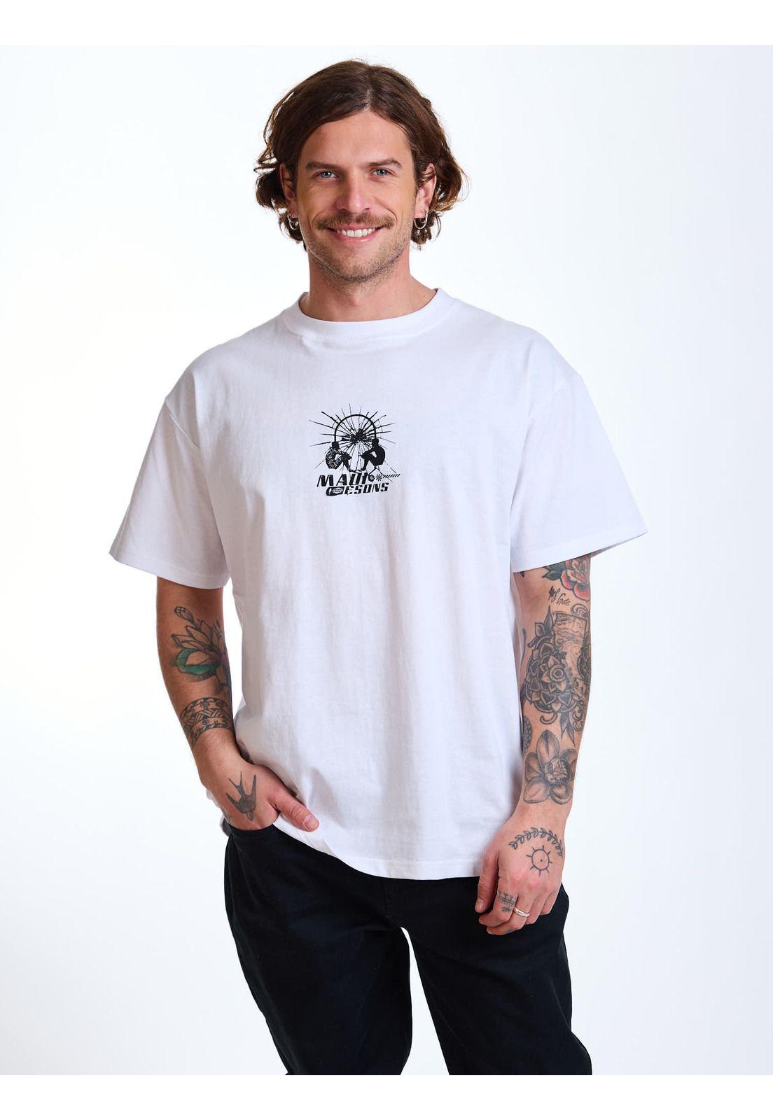 Polera MC Oversize Wild Blanco Hombre Maui and Sons-6