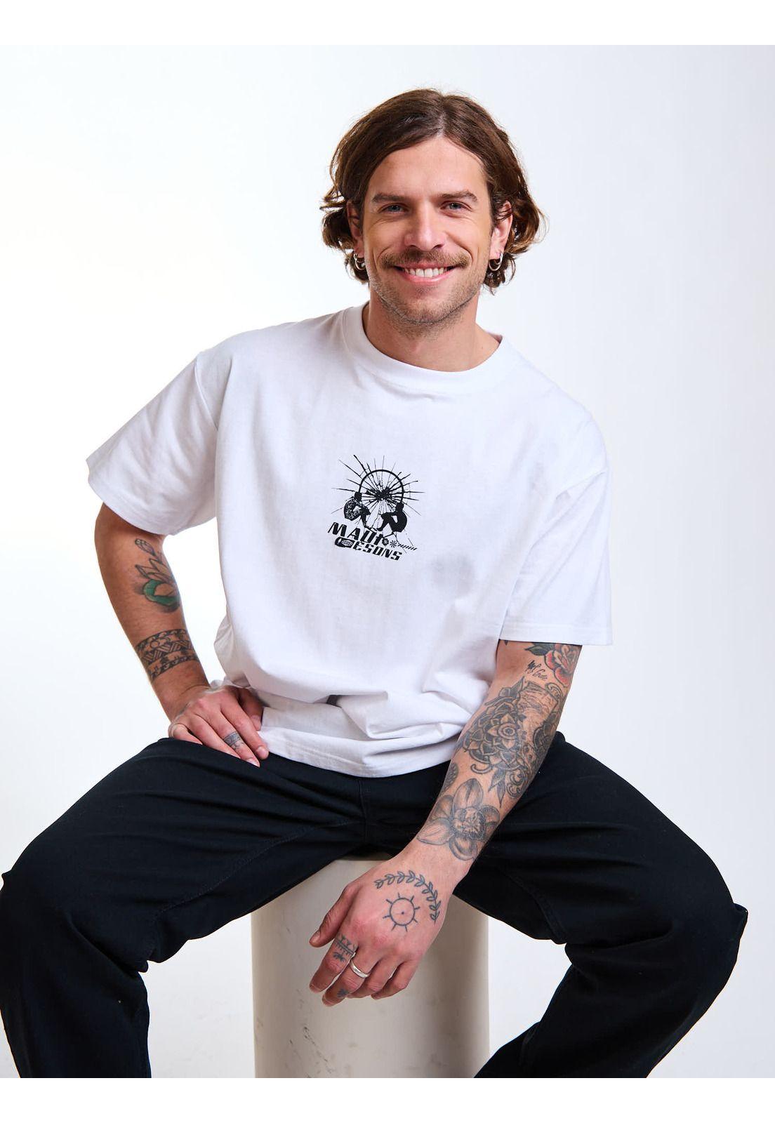 Polera MC Oversize Wild Blanco Hombre Maui and Sons-7