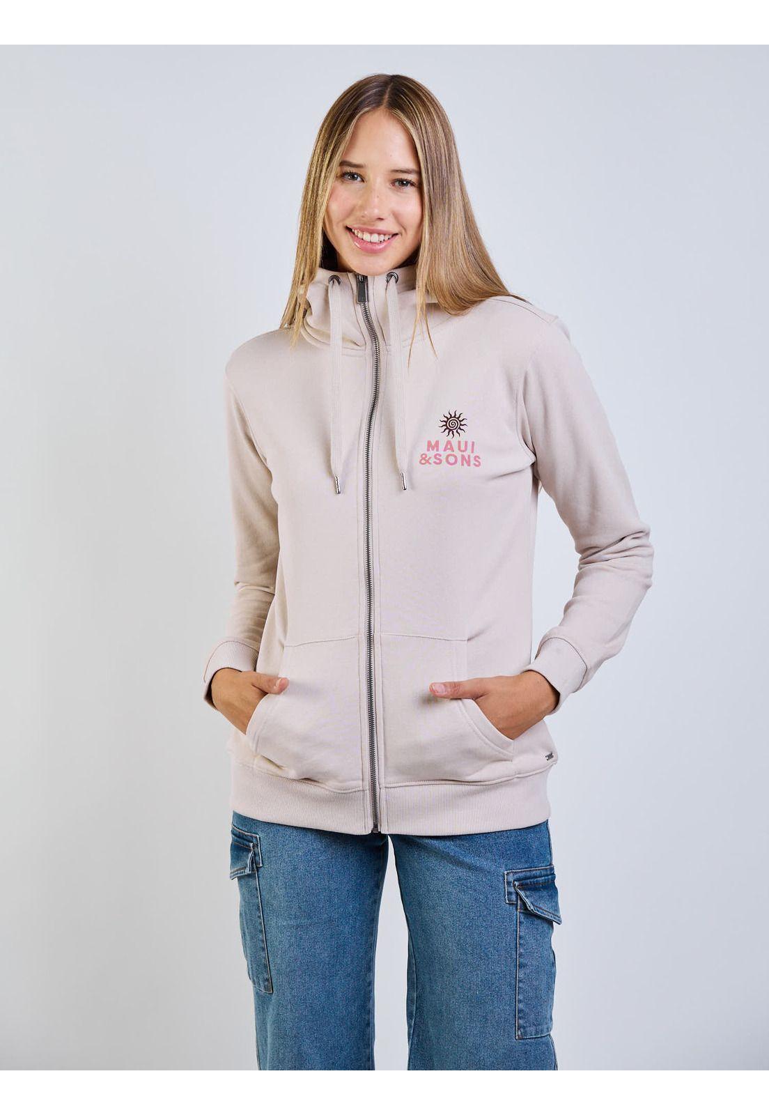 Poleron FZ Bora Bora Beige Mujer Maui And Sons-7