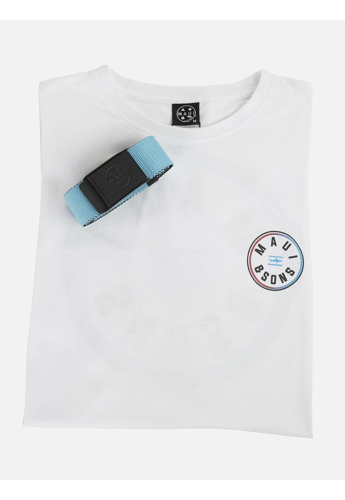 Pack Polera Cinturon 5AV1571 Hombre Blanco Maui and Sons-3