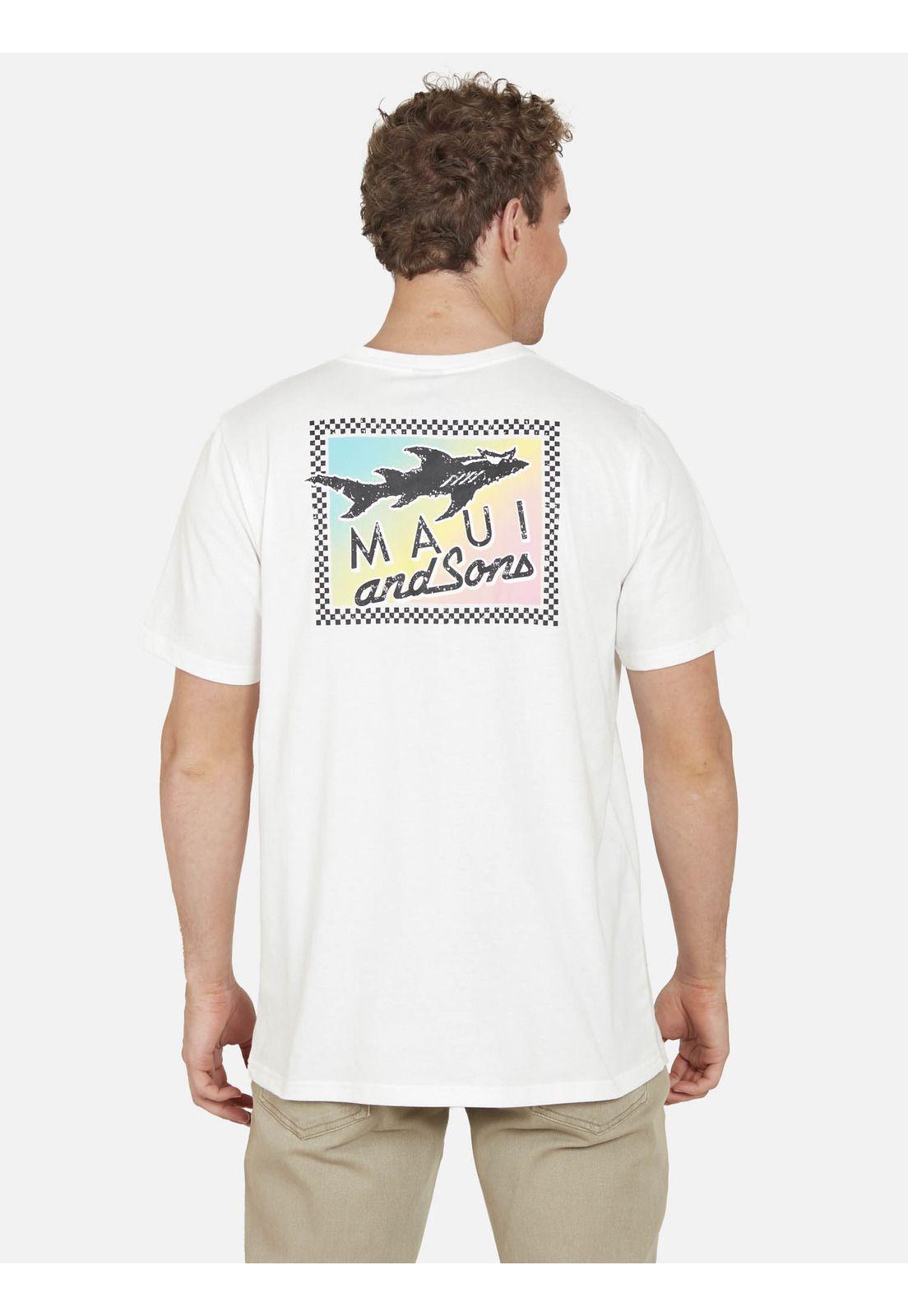 Polera OLD SHARK Hombre Blanco Maui and Sons-1