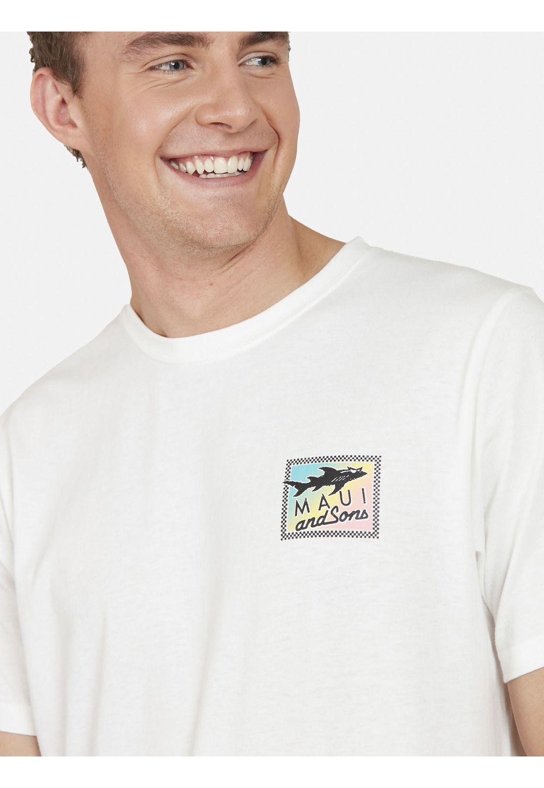 Polera OLD SHARK Hombre Blanco Maui and Sons-2