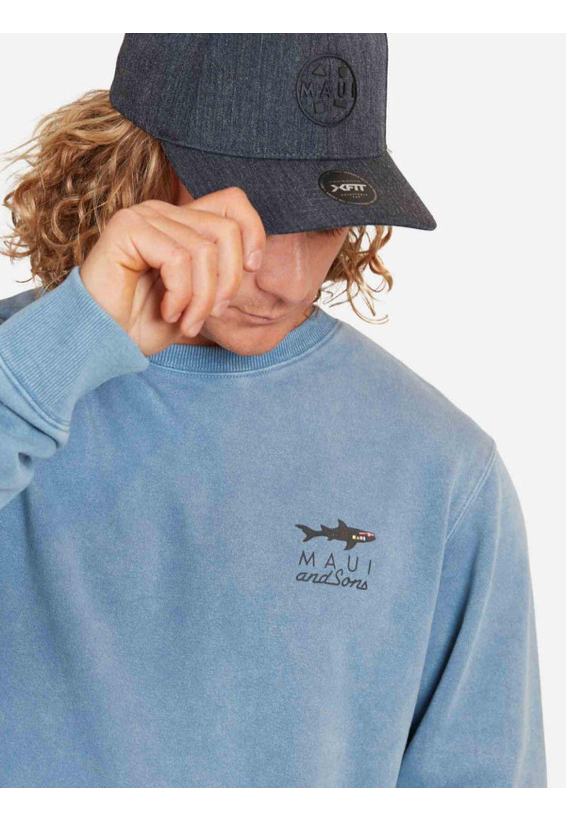 Poleron Og.Shark Maui Ew Hombre Azul Maui And Sons-2