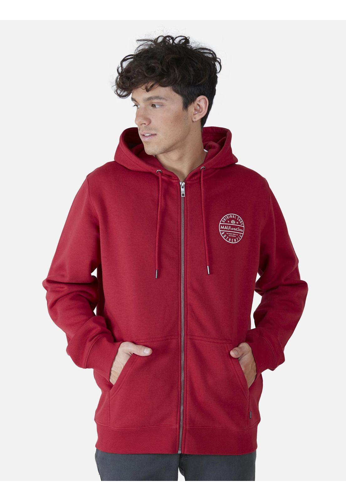 Poleron Fullzipper Hombre rojo 5O709-MV22 Maui & Sons-0