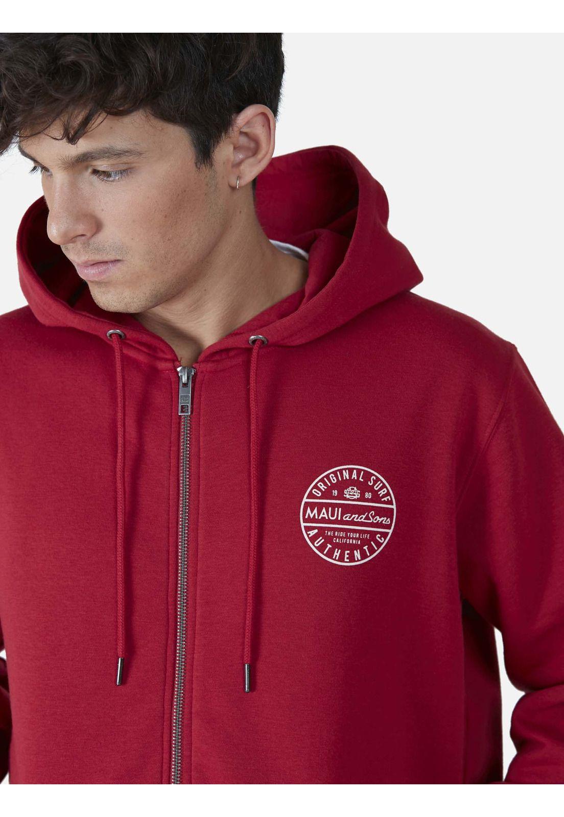Poleron Fullzipper Hombre rojo 5O709-MV22 Maui & Sons-2