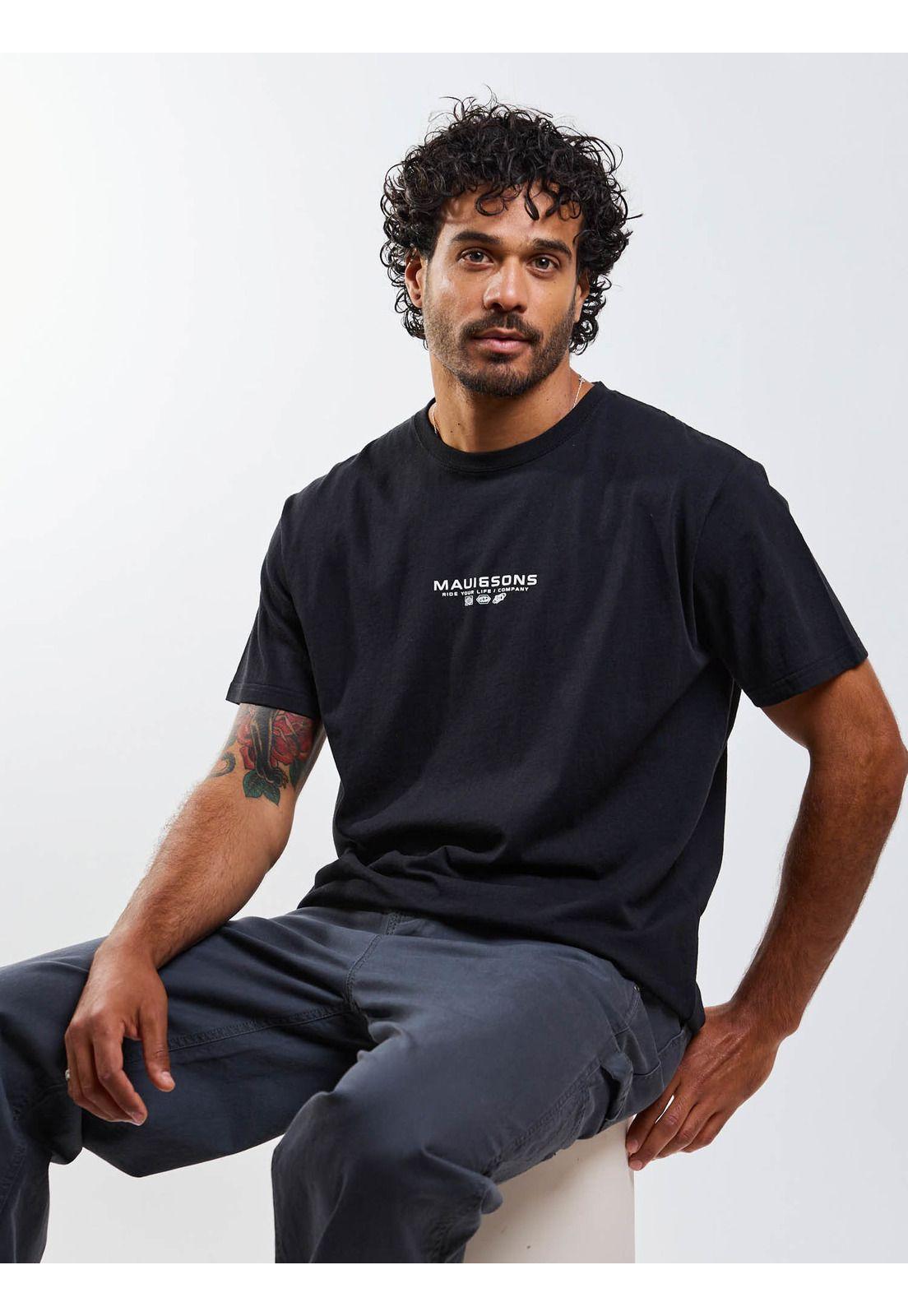 Polera MC Retro Symbol Negro Hombre Maui And Sons-4