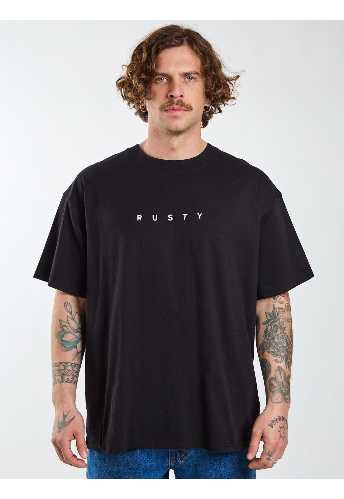 Polera Oversize R Microbes Negro Hombre Rusty-0