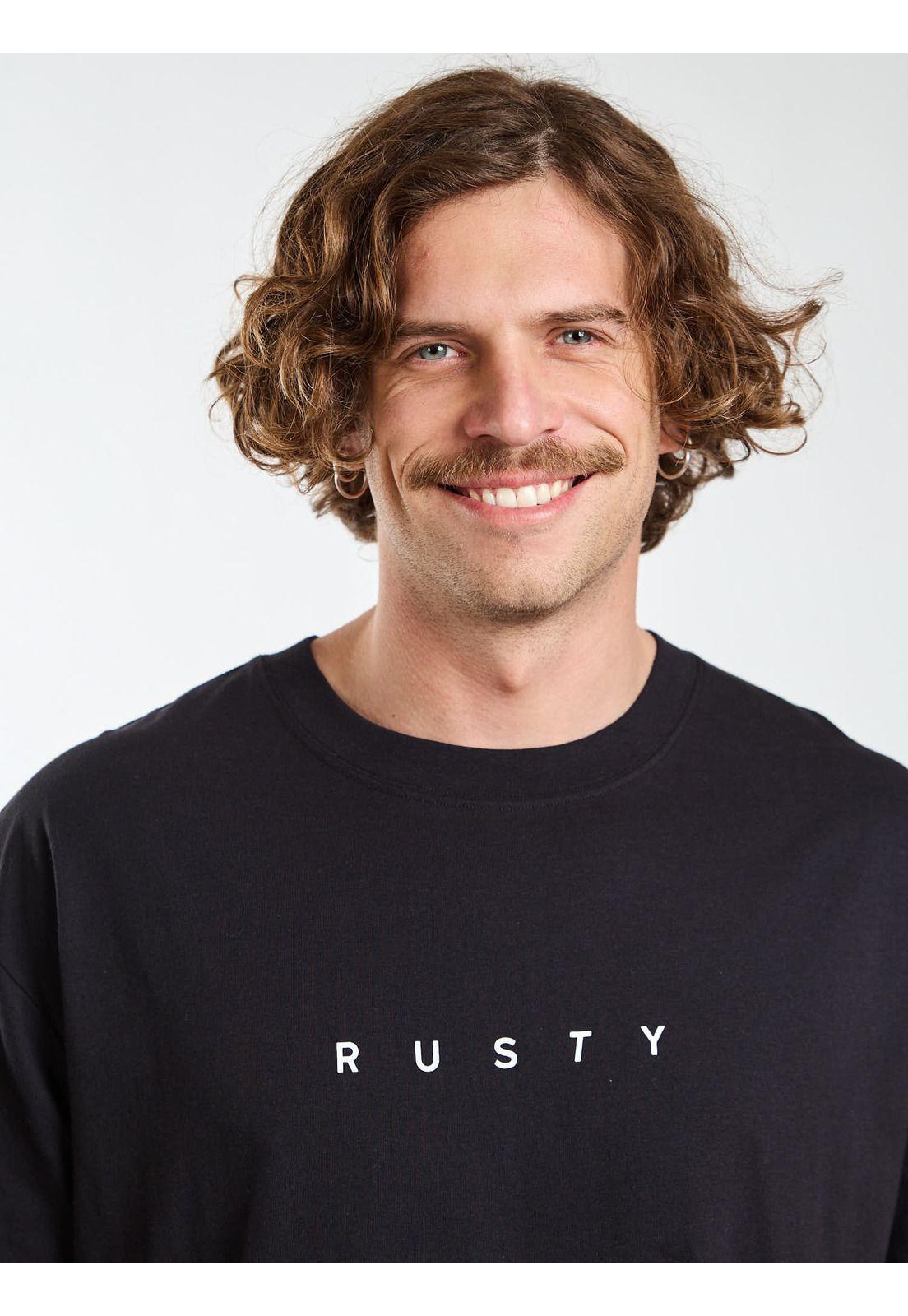 Polera Oversize R Microbes Negro Hombre Rusty-3
