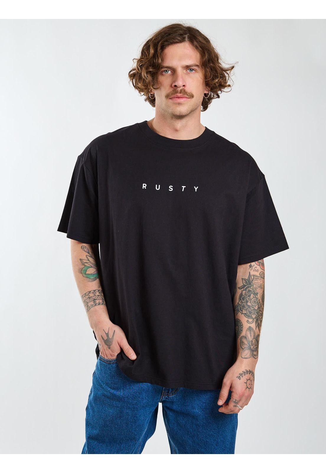 Polera Oversize R Microbes Negro Hombre Rusty-5
