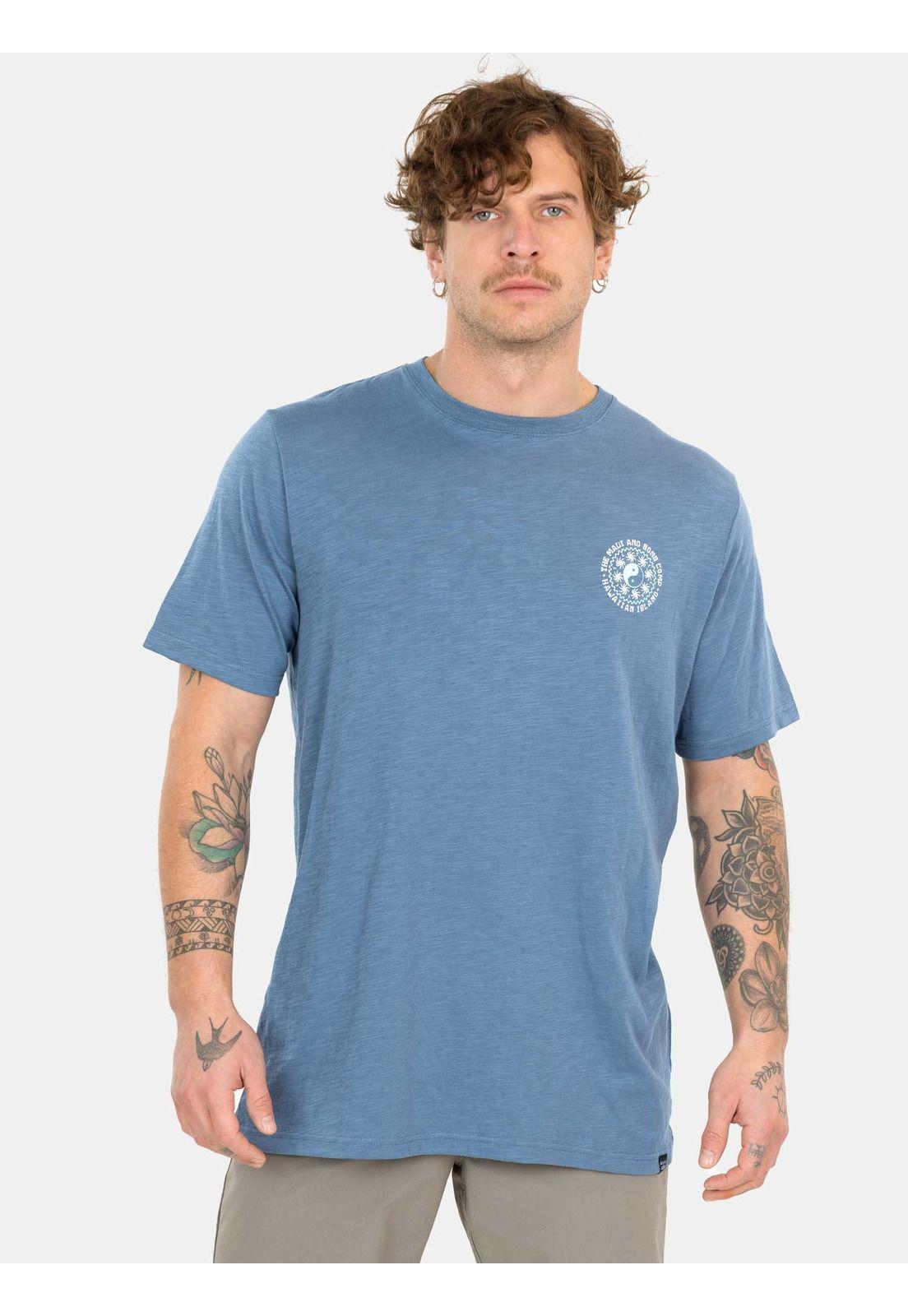 Polera MC Hawaiian Island Azul Hombre Maui And Sons-0