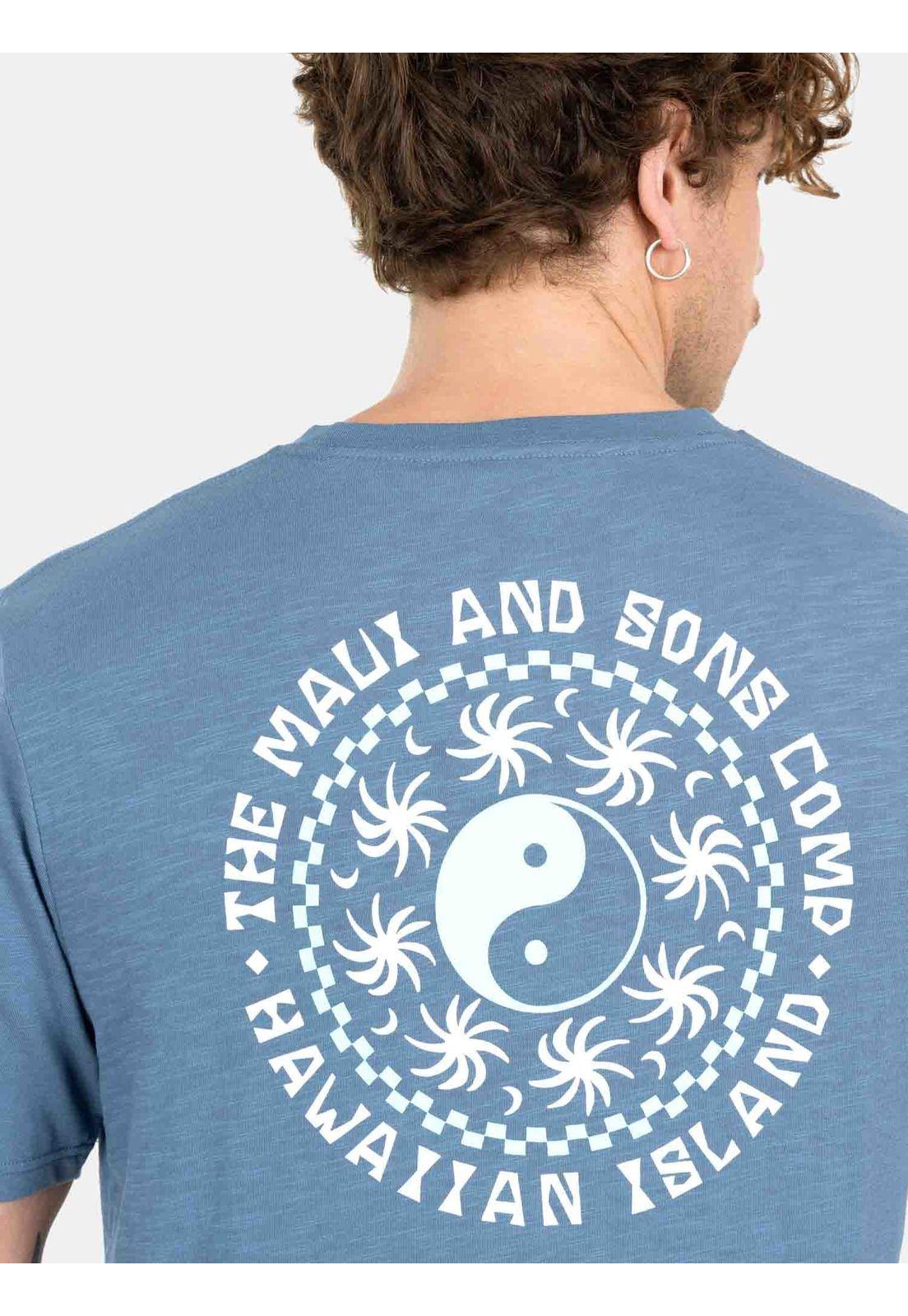Polera MC Hawaiian Island Azul Hombre Maui And Sons-3