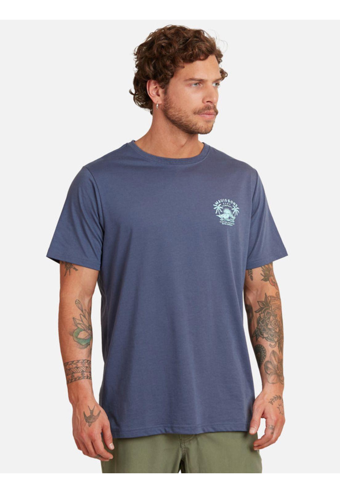 Polera Surf Paradise Ss Tee Hombre Azul Maui And Sons-0