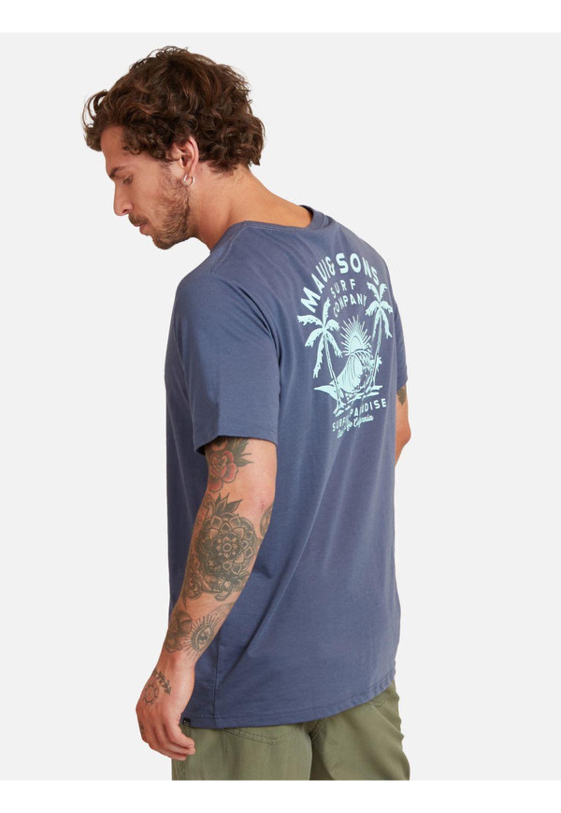 Polera Surf Paradise Ss Tee Hombre Azul Maui And Sons-1