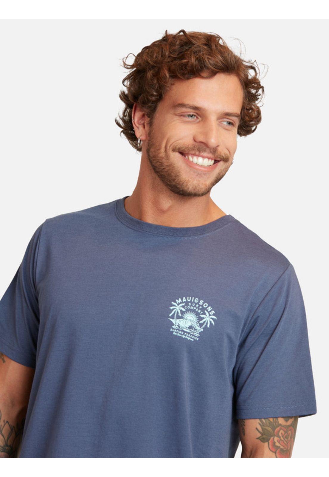 Polera Surf Paradise Ss Tee Hombre Azul Maui And Sons-2