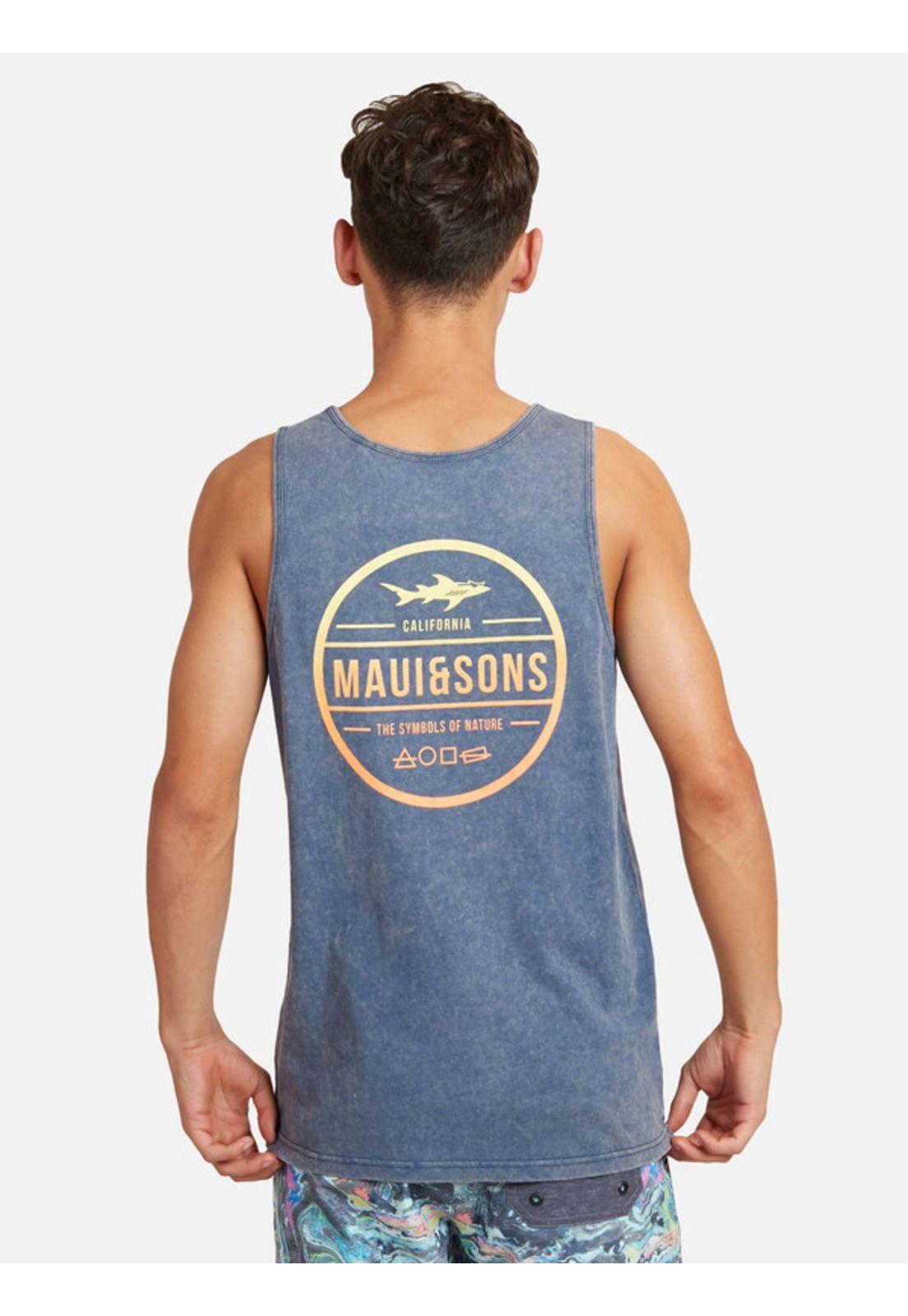 Polera Symbols Of Nature Tanks Juvenil Hombre Azul Maui And Sons-1