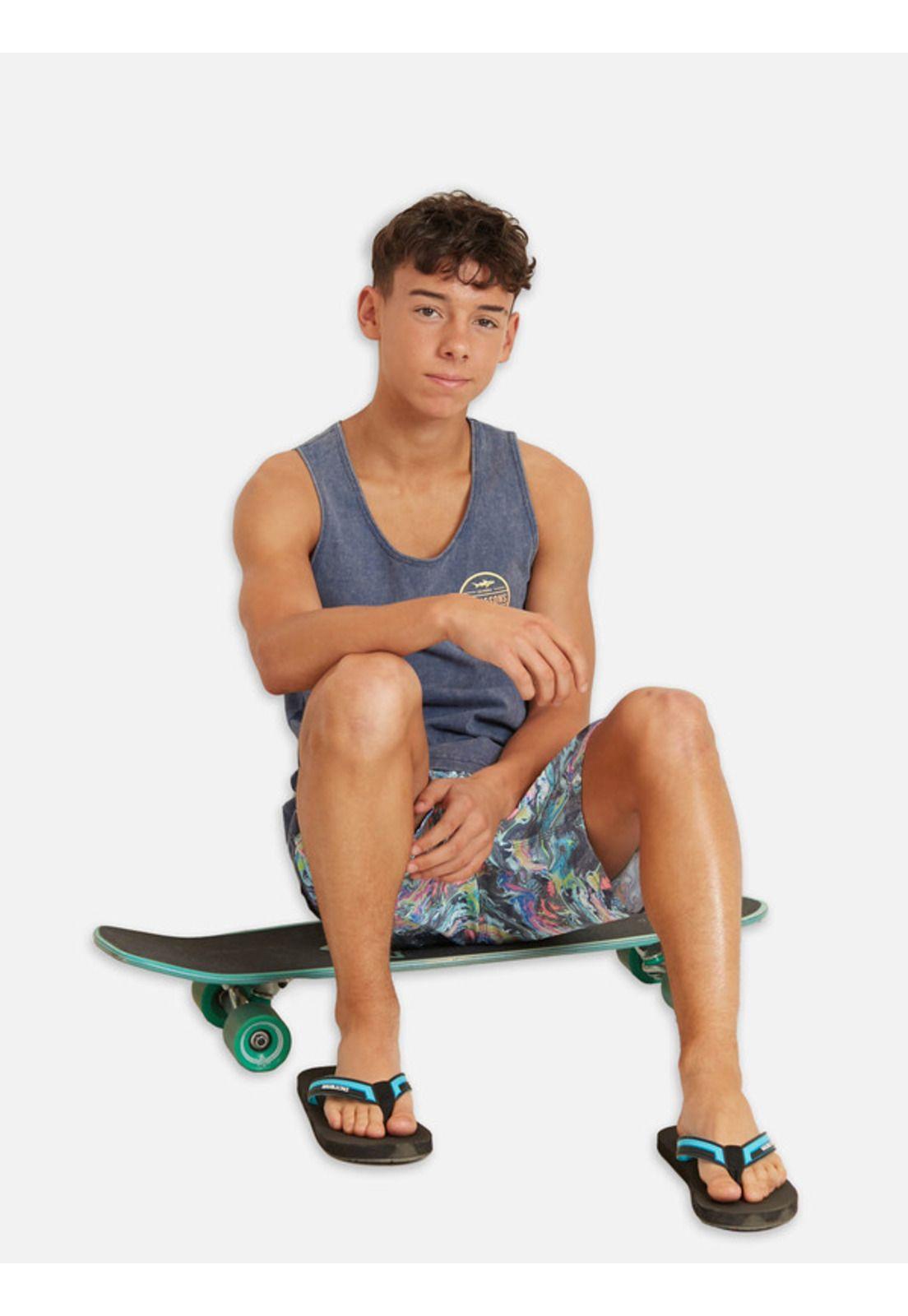 Polera Symbols Of Nature Tanks Juvenil Hombre Azul Maui And Sons-3