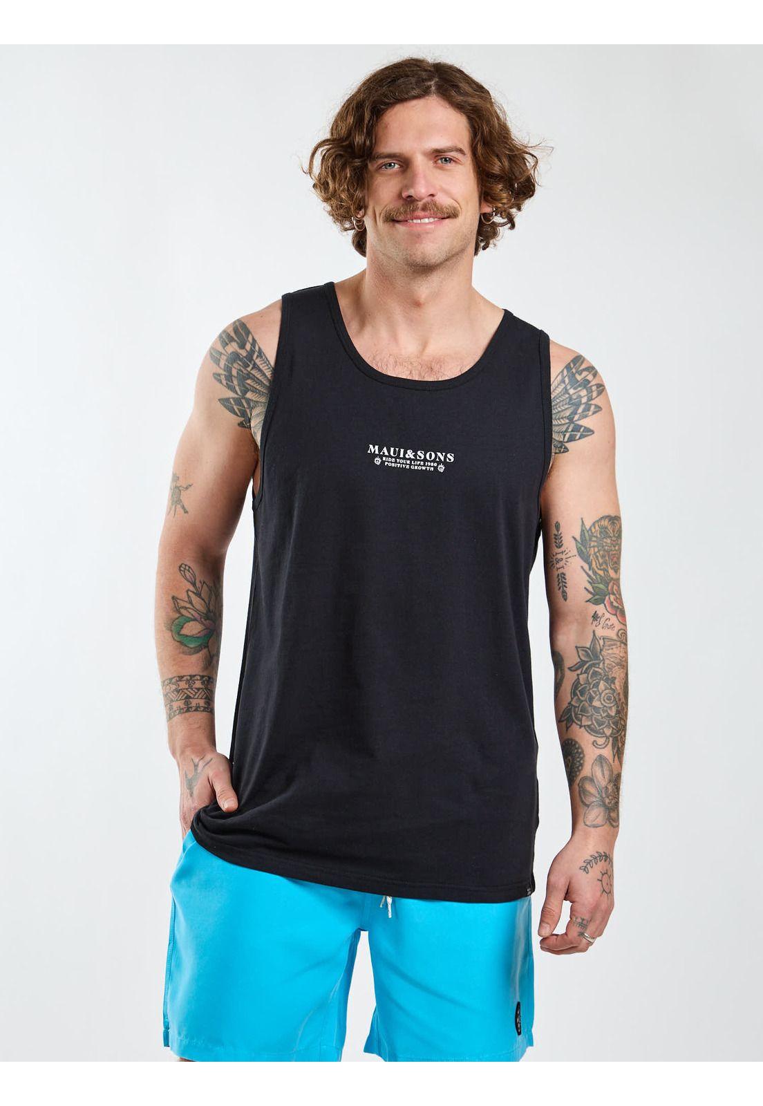 Polera SM Flow Negro Hombre Maui and Sons-5