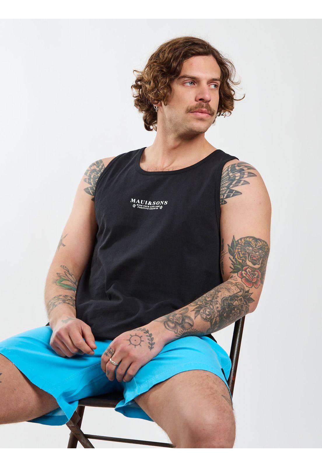 Polera SM Flow Negro Hombre Maui and Sons-6