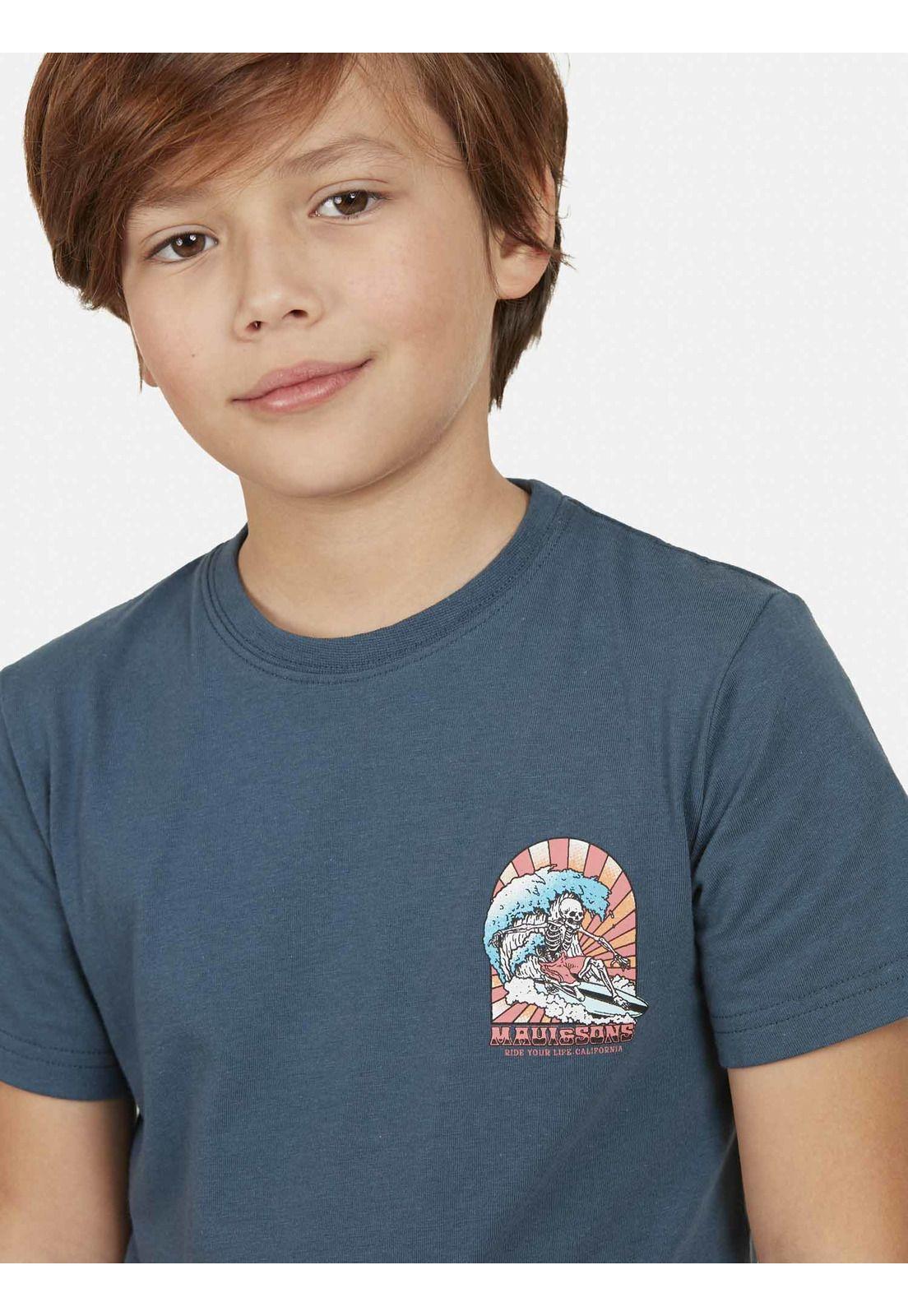 Polera Brake Wave SS TEE Niño Azul Maui and Sons-2