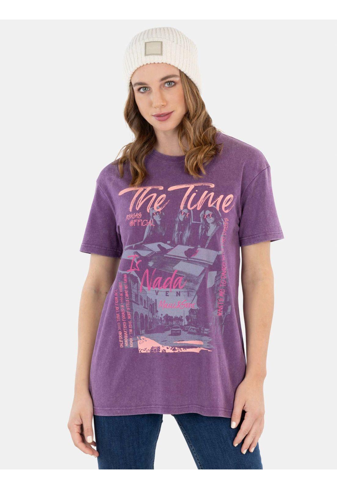 Polera Rekia T-Shirt Morado Mujer Maui And Sons-0