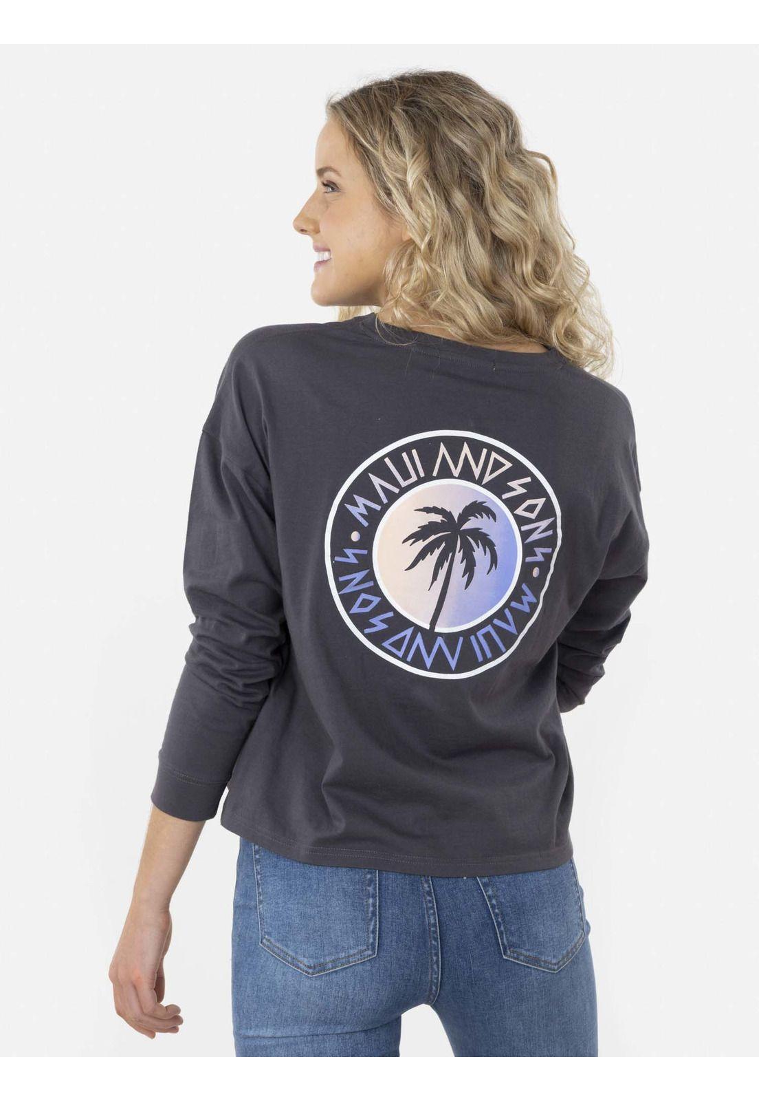Polera PALM ROAD Mujer Gris Oscuro Maui and Sons-1