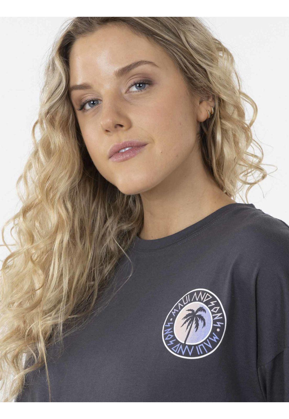 Polera PALM ROAD Mujer Gris Oscuro Maui and Sons-2