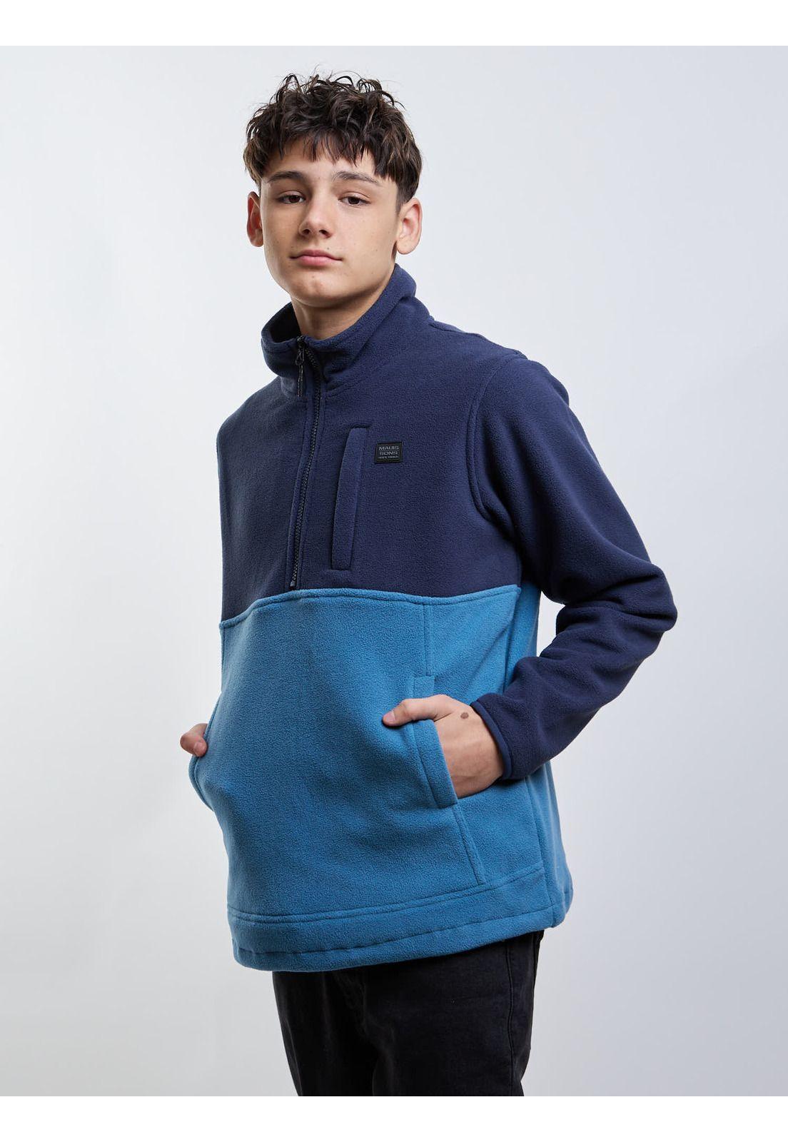 Poleron Micropolar Makai Azul Infantil Maui And Sons-6
