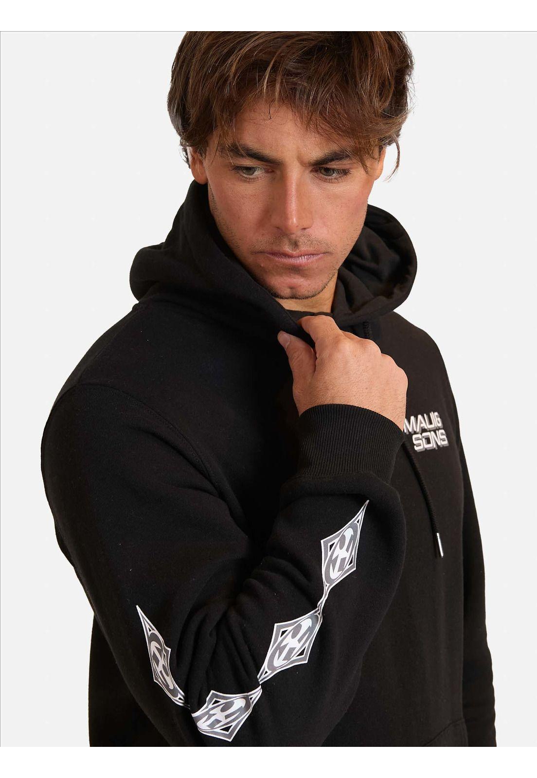 Poleron Canguro Oddy Negro Hombre Maui and Sons-3