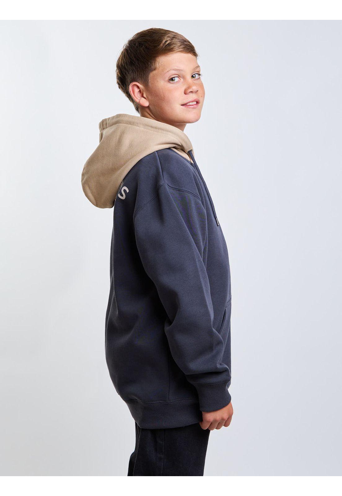 Poleron FZ Flux Gris Infantil Maui And Sons-2