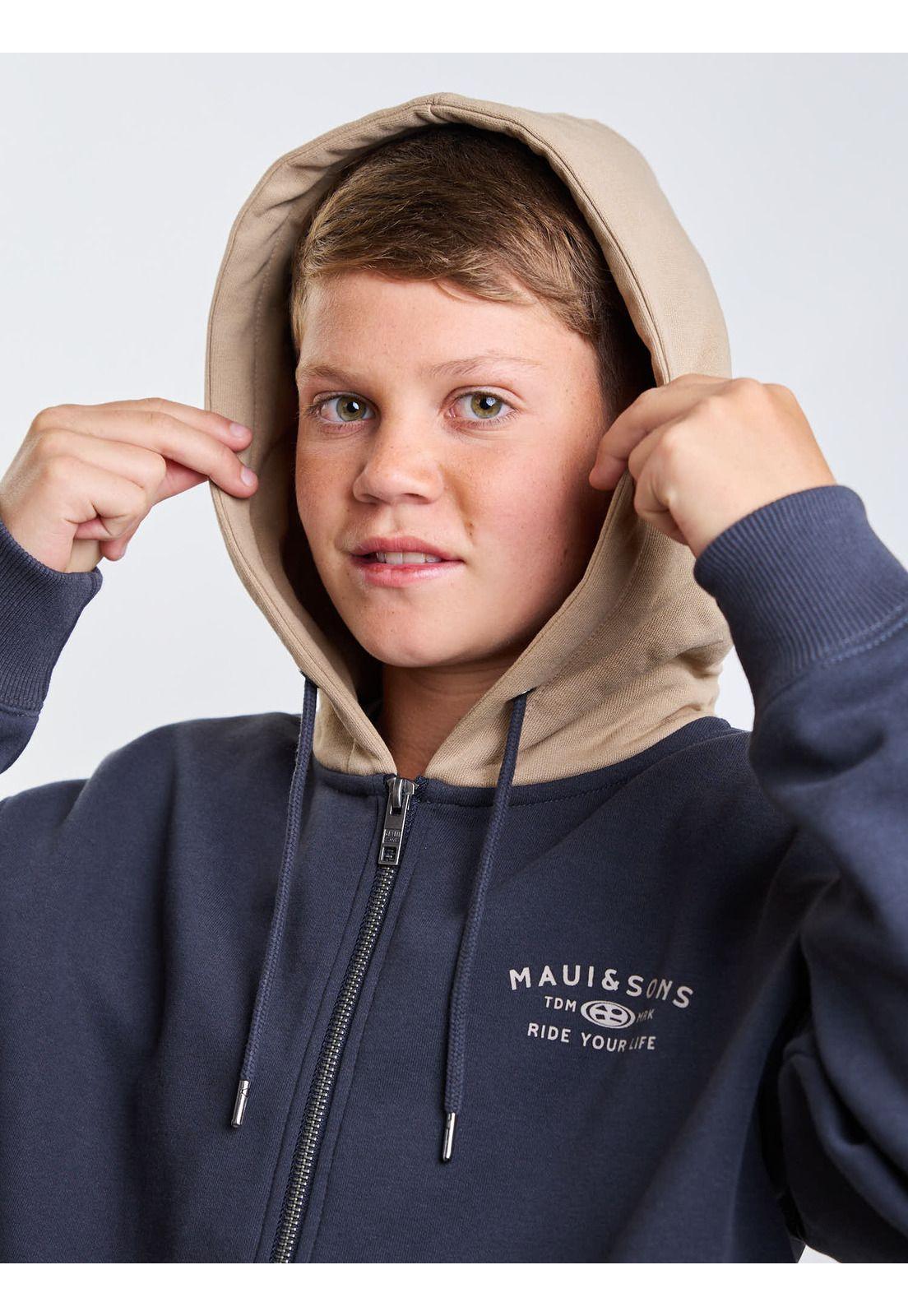 Poleron FZ Flux Gris Infantil Maui And Sons-4