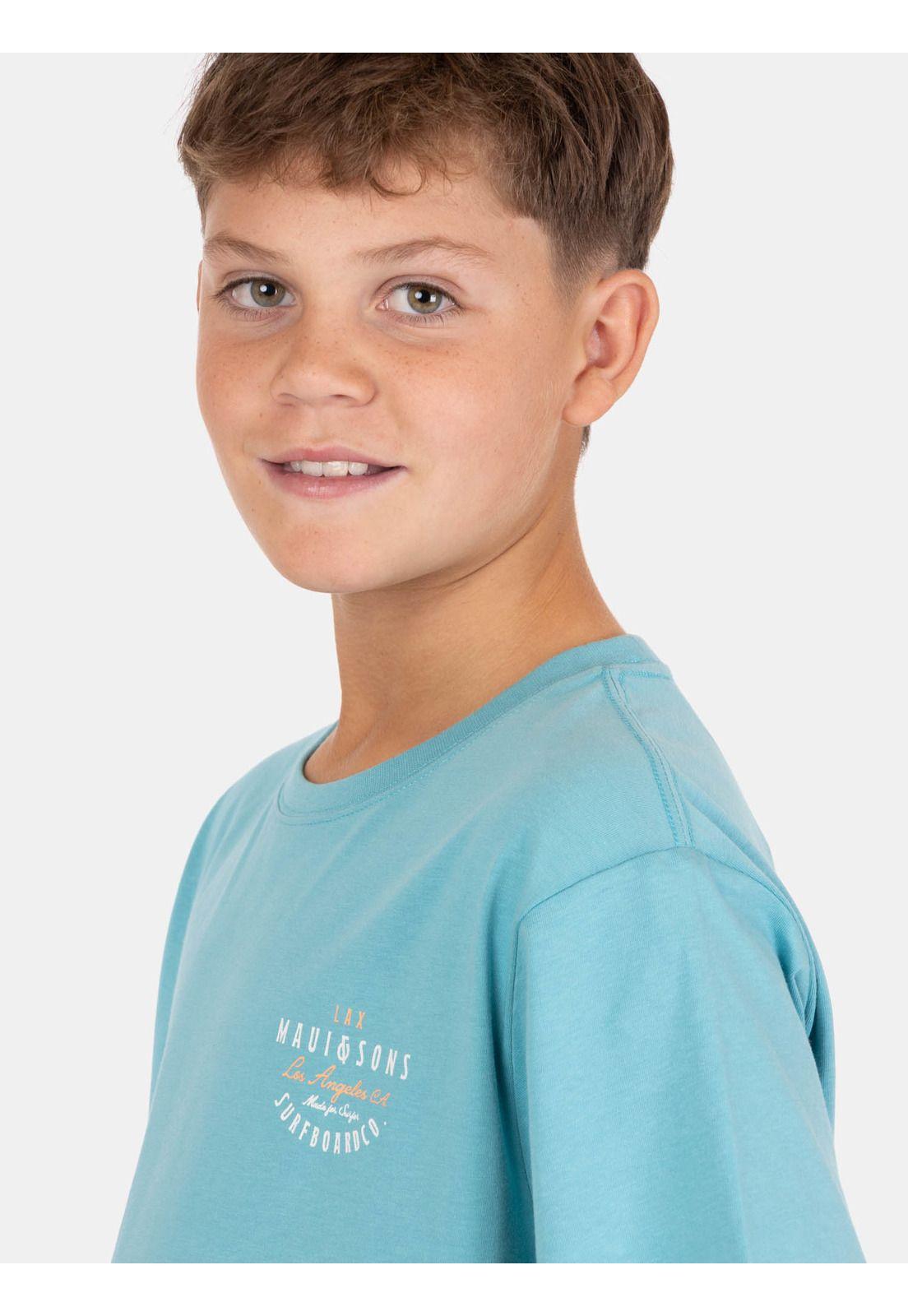 Polera MC OlaTribe Celeste Infantil Maui And Sons-2